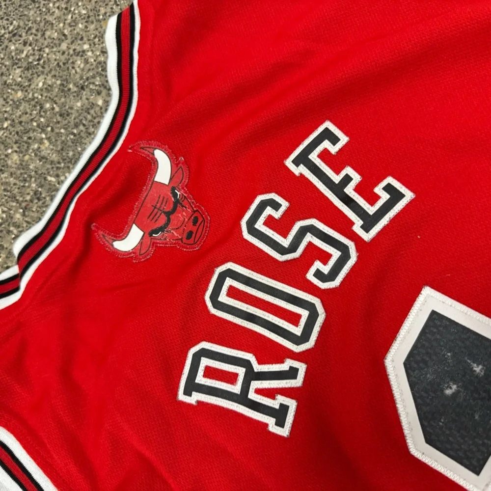 Adidas Derrick Rose Chicago Bulls Jersey Men’s 2XL‎ Red #1 2012 +2 Length